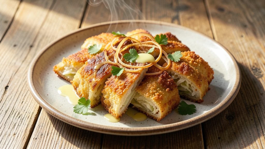 Cabbage Schnitzel: Crispy Breaded Layers With Juicy Cabbage Hearts