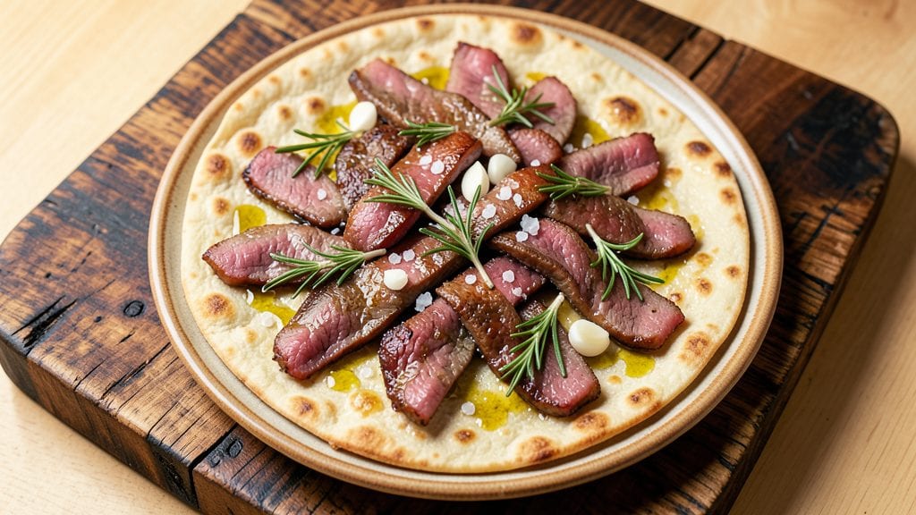 Steak Flatbread Recipe: Charred Edges and Flaky Layers in One-Pan Wonder