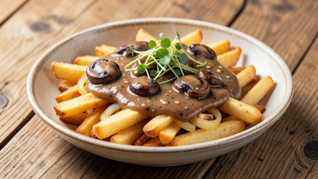 Veg Poutine Recipe: Smoky Mushroom Gravy Over Crispy Fries and Cheese Curds